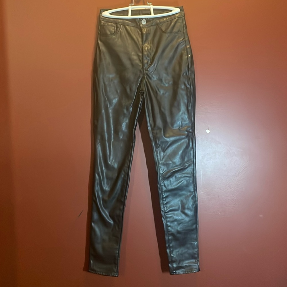 Divided Faux Leather Pants